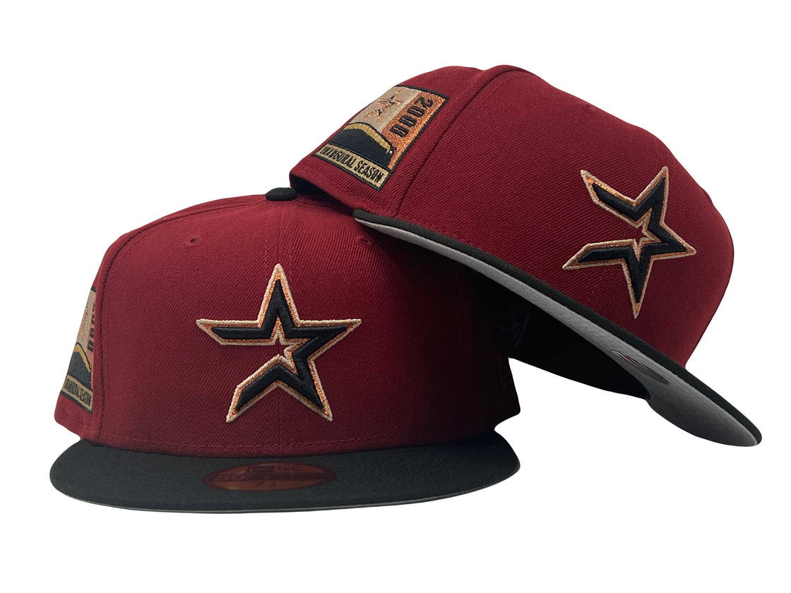 Brick Red Houston Astros 2000 Inaugural Black Visor New Era Fitted Hat