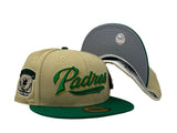 San Diego Padres Vegas Gold Kelly Green Visor New Era Fitted Hat