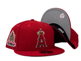 LOS ANGELES ANGELS 50TH ANNIVERSARY RED GRAY BRIM NEW ERA FITTED HAT
