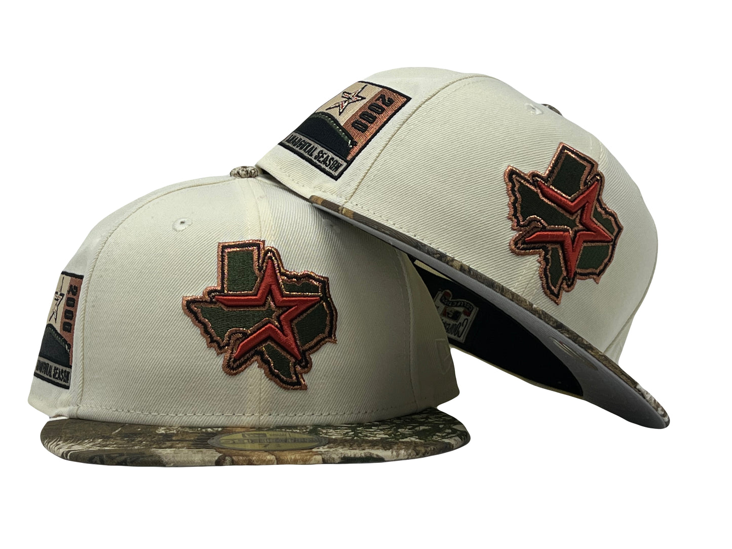 HOUSTON ASTROS 2010 INAUGURAL SEASON CHROME/ REAL TREE VISOR NEW ERA FITTED HAT