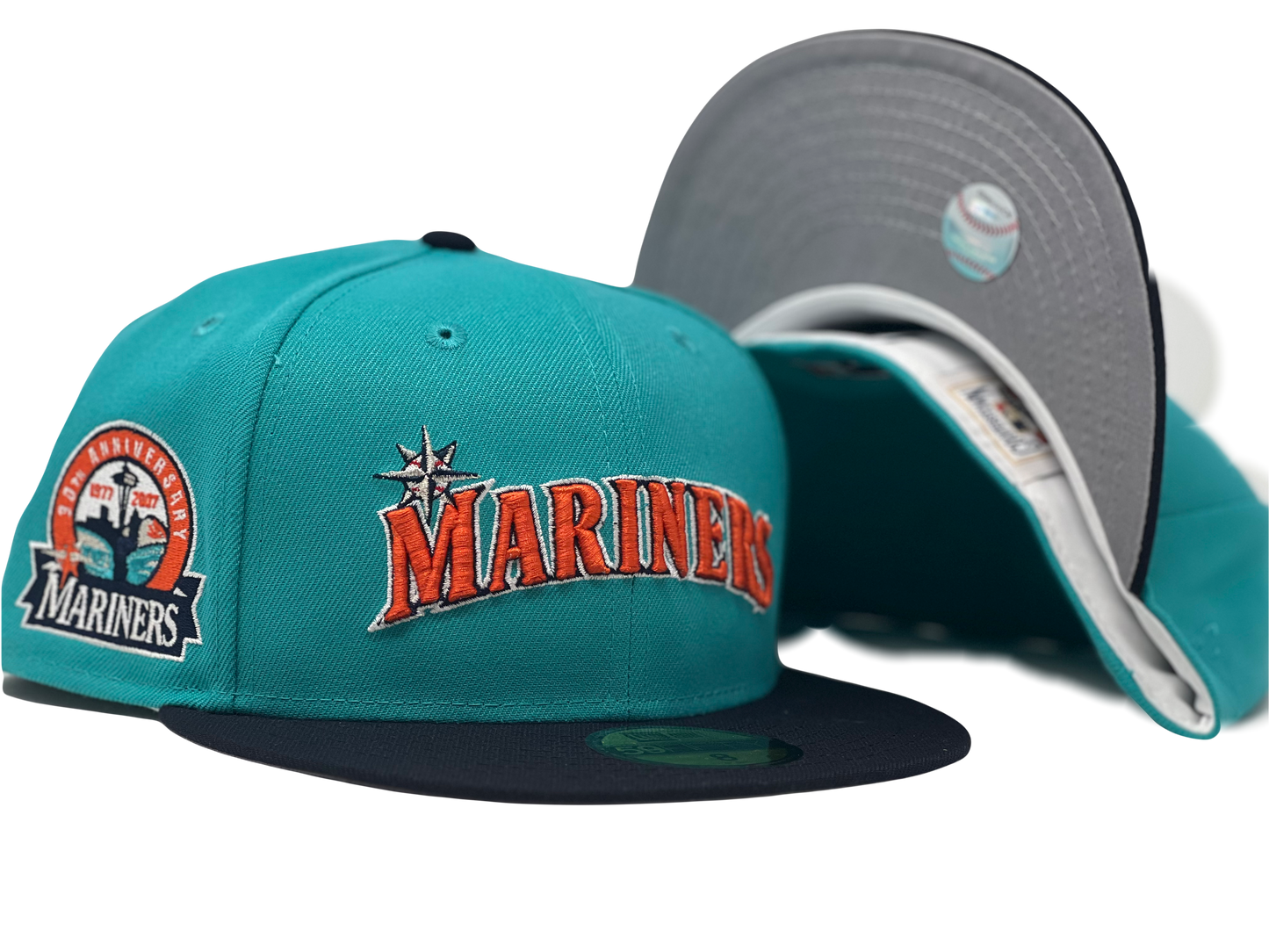 Seattle Mariners 30th Anniversary Gray Brim New Era Fitted Hats