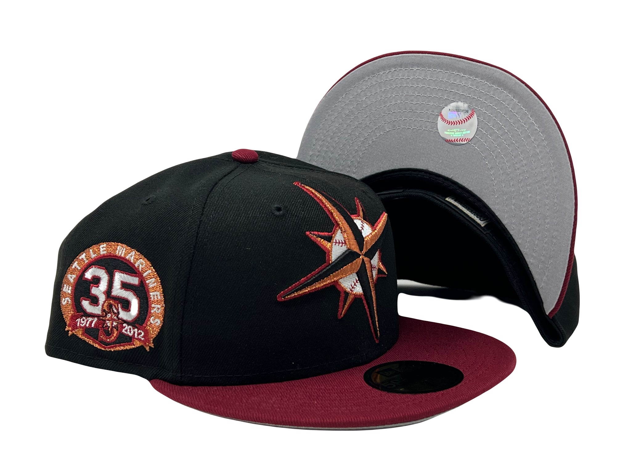 Gray Seattle Mariners 35th Anniversary Side Patch New Era Fitted 7