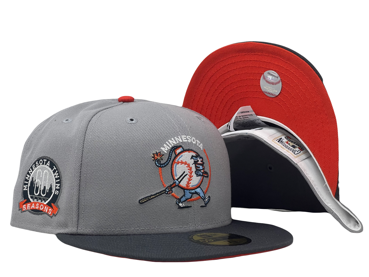 Minnesota Twins 60th Anniversary Orange Brim 59Fifty New Era Fitted Hat