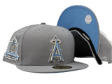 LOS ANGELES ANGELS 50TH ANNIVERSARY LIGHT GRAY ICY BRIM NEW ERA FITTED HAT