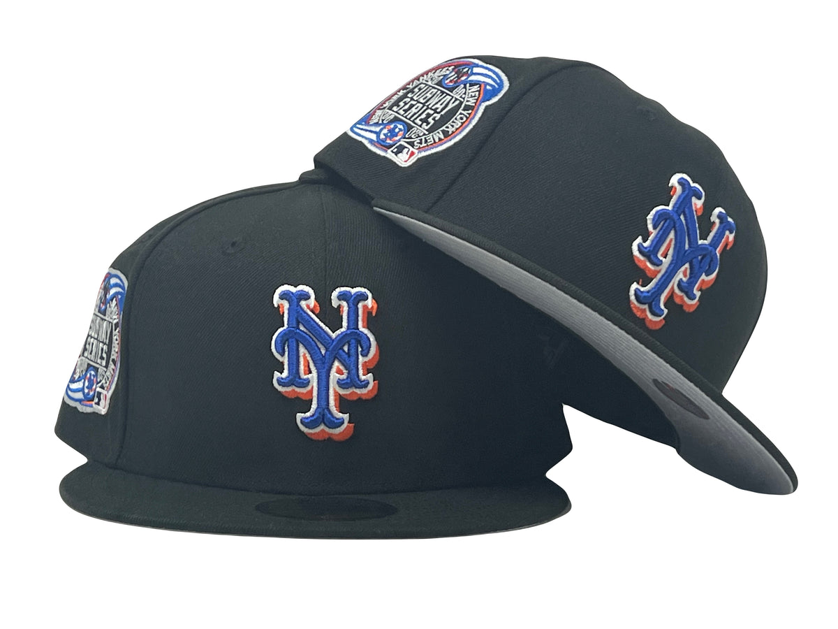 On-Field Black NY Mets Subway Series Gray Brim New Era Fitted Hat ...