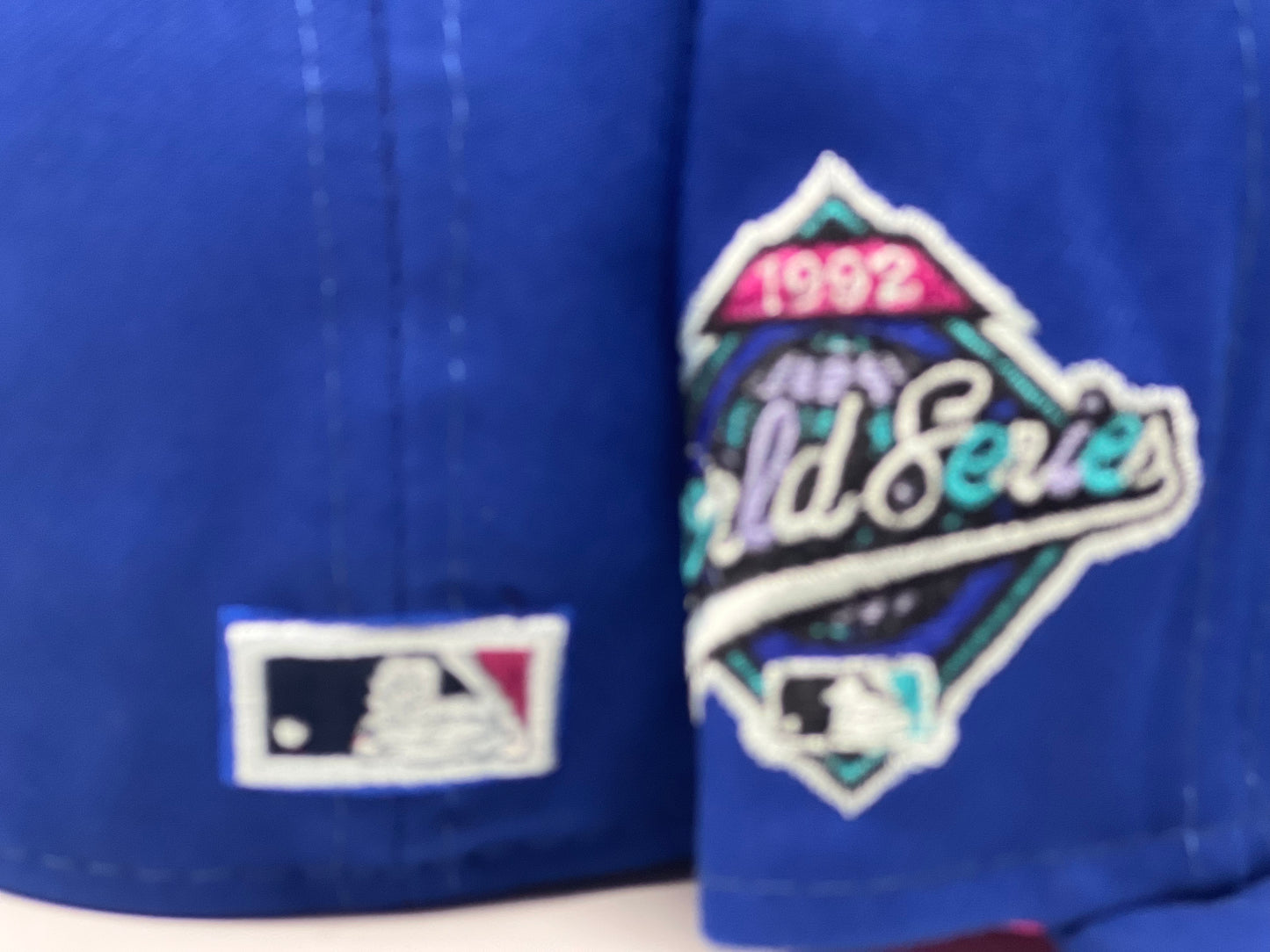Toronto Blue Jays 1992 World Series Fusion Pink Brim New Era Fitted Hat