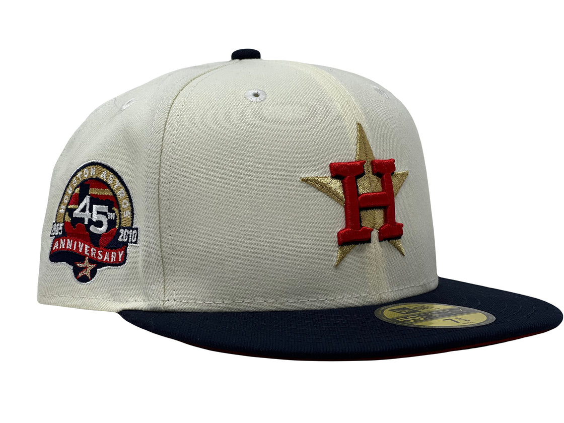 HOUSTON ASTROS 45TH ANNIVERSARY RED BRIM NEW ERA FITTED HAT