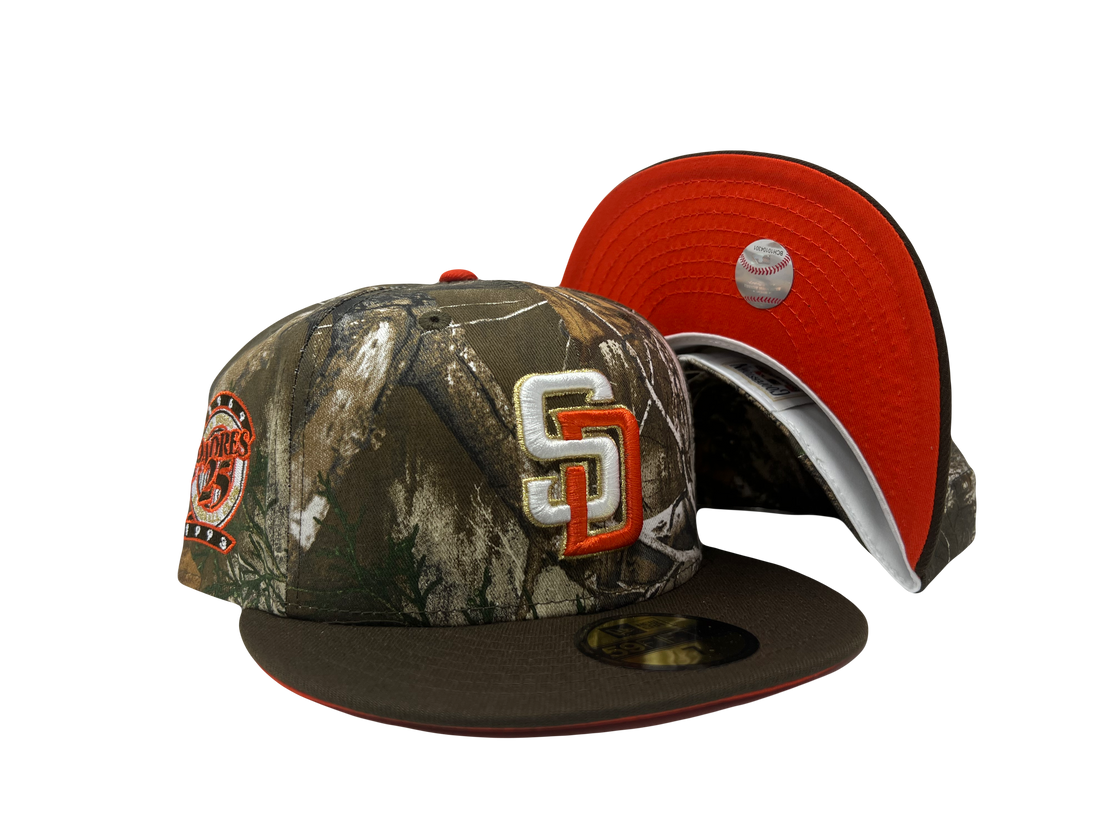 San Diego Padres 25th Anniversary Real-Tree Pack Orange Brim New Era Fitted Hat