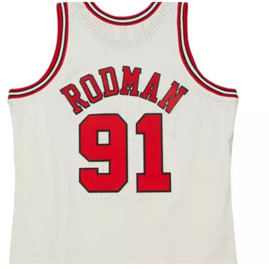 MITCHELL AND NESS MEN'S MIKE DENNIS RODMAN 1997-98 HWC CREAM SWINGMAN JERSEY