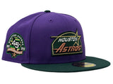 HOUSTON ASTROS 45TH ANNIVERSARY PURPLE/ GREEN NEW ERA FITTED HAT