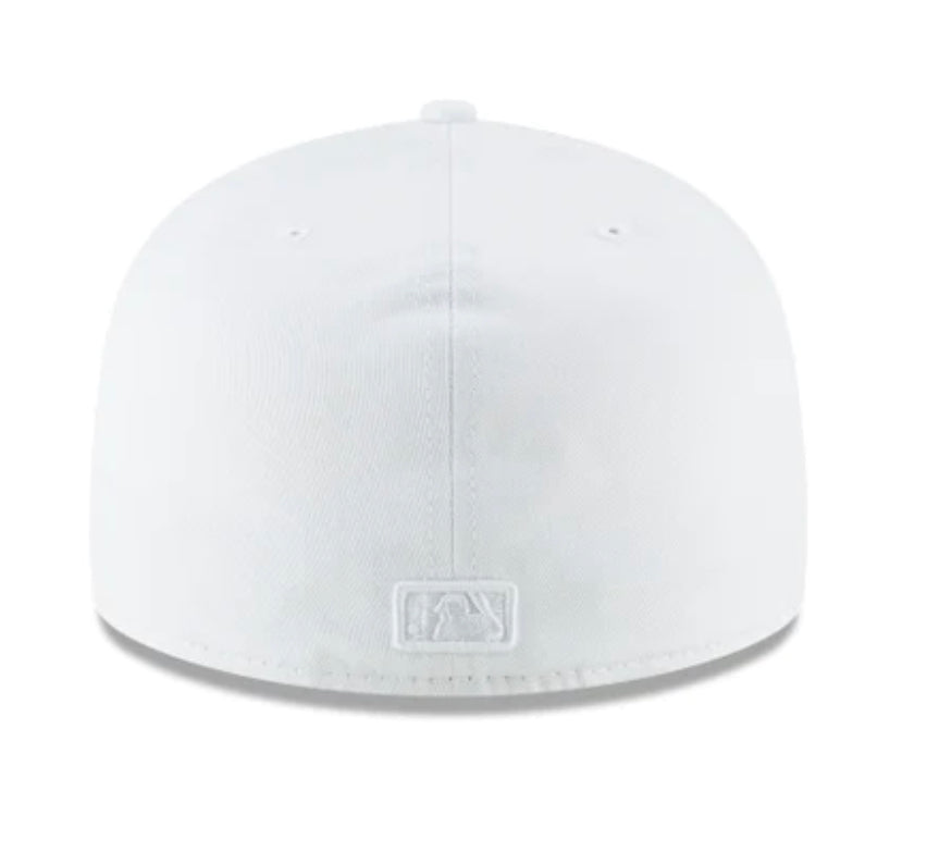 LOS ANGELES ANGELS WHITE GRAY BRIM NEW ERA FITTED HAT