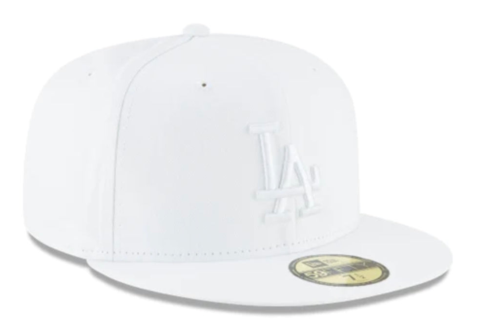 LOS ANGELES ANGELS WHITE GRAY BRIM NEW ERA FITTED HAT