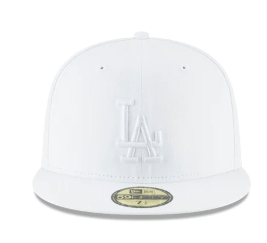 LOS ANGELES ANGELS WHITE GRAY BRIM NEW ERA FITTED HAT
