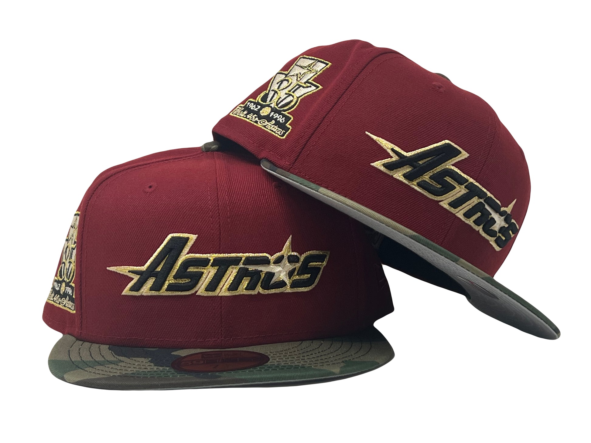 Brick Red Woodland Houston Astros Custom New Era Fitted Hat
