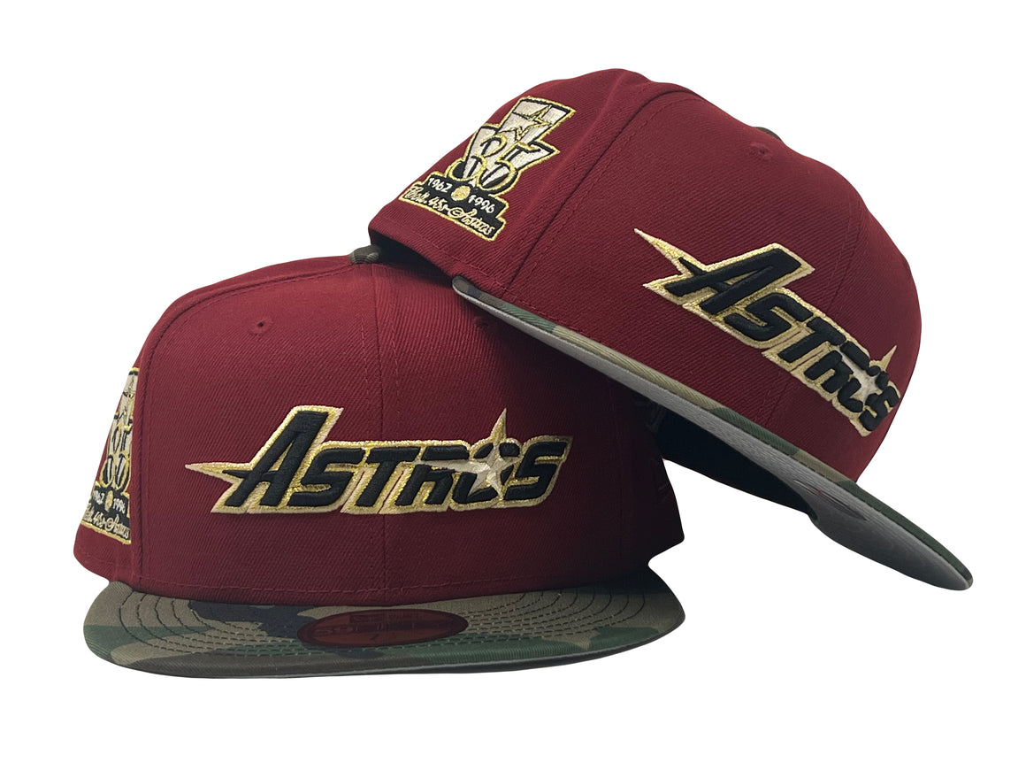 HOUSTON ASTRO 2005 WORLD SERIES BURGUNDY ICY BRIM NEW ERA FITTED HAT