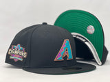 ARIZONA DIAMONDBACKS 2001 WORLD CHAMPIONS GREEN BRIM NEW ERA FITTED HAT