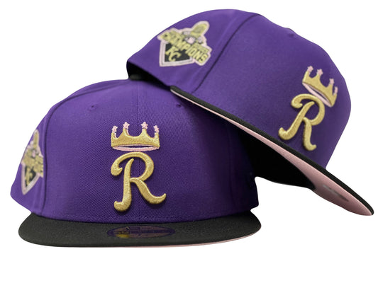 Kansas City Royals 2015 World Series Champions Pink Brim New Era Fitted Hat