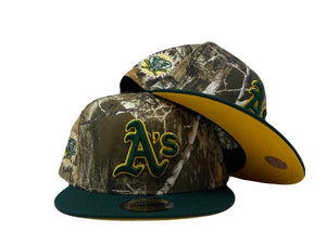 Oakland Athletics Stomper 'Real Tree Pack" Taxi Yellow Brim New Era Fitted Hat