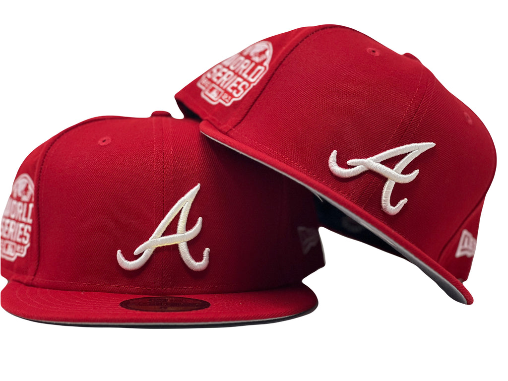 ATLANTA BRAVES 2021 WORLD SERIES RED GRAY BRIM NEW ERA FITTED HAT