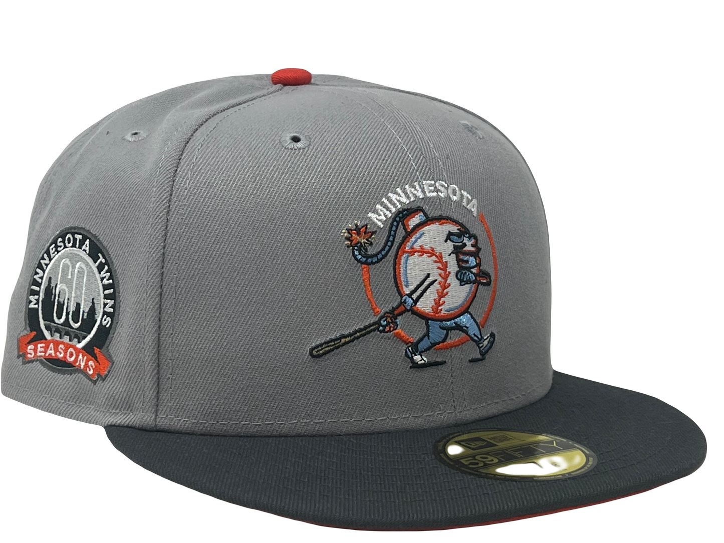 Minnesota Twins 60th Anniversary Orange Brim 59Fifty New Era Fitted Hat