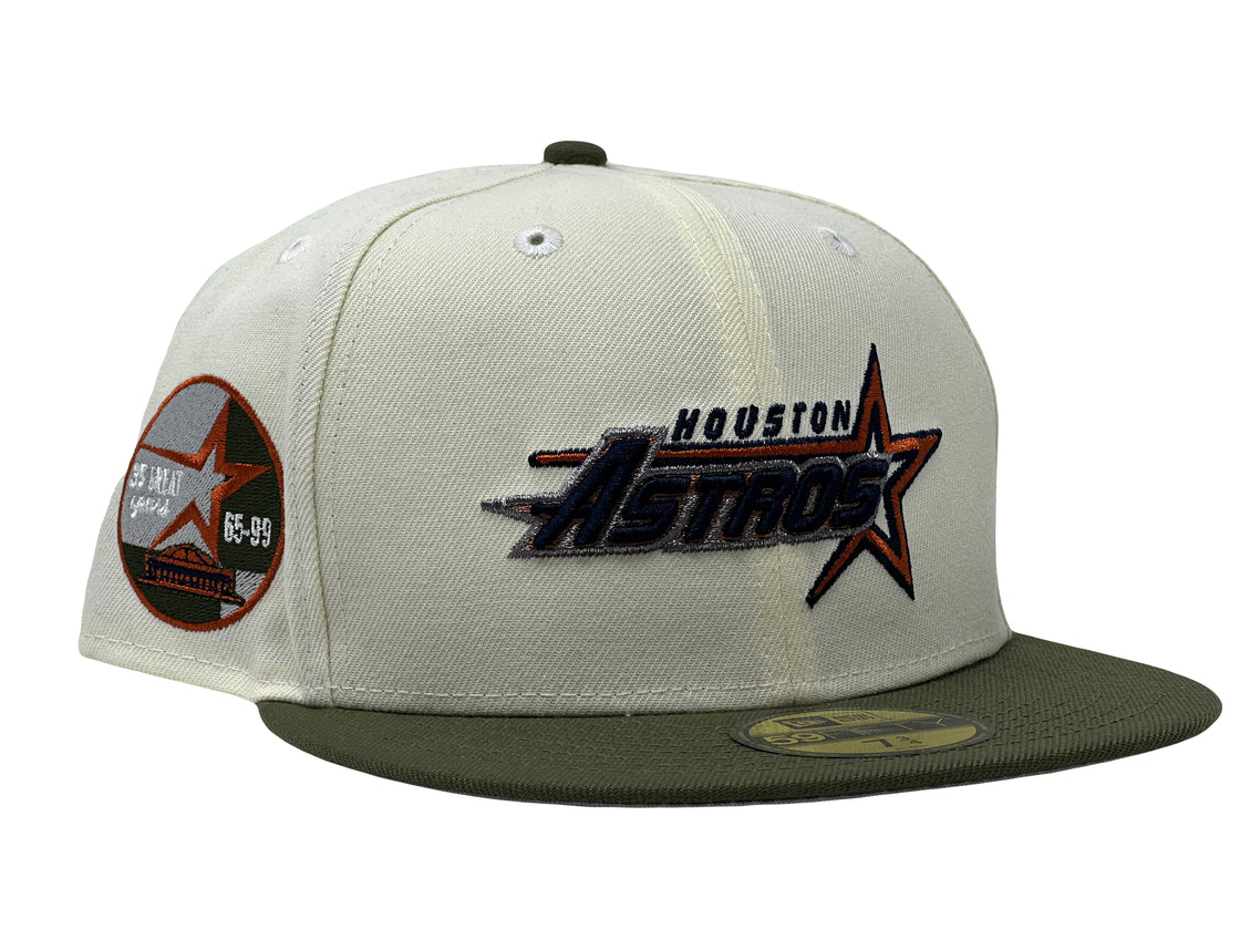 HOUSTON ASTROS 35TH ANNIVERSARY CHROME/ OLIVE NEW ERA FITTED HAT