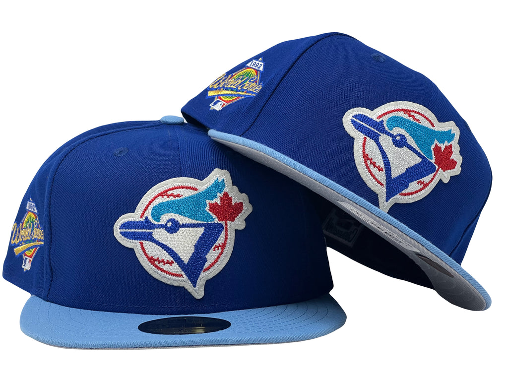 TORONTO BLUE JAYS 2X WORLD SERIES CHAMPIONS GRAY BRIM NEW ERA FITTED HAT