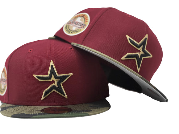 HOUSTON ASTROS 45TH ANNIVERSARY BRICK RED / CAMOUFLAGE NEW ERA FITTED HAT