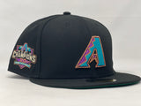 ARIZONA DIAMONDBACKS 2001 WORLD CHAMPIONS GREEN BRIM NEW ERA FITTED HAT
