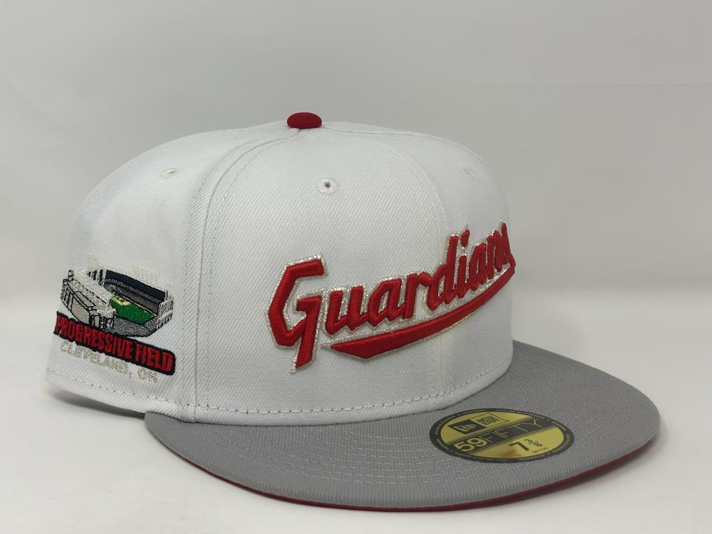 White Cleveland Guardians Progressive Field New Era Fitted Hat