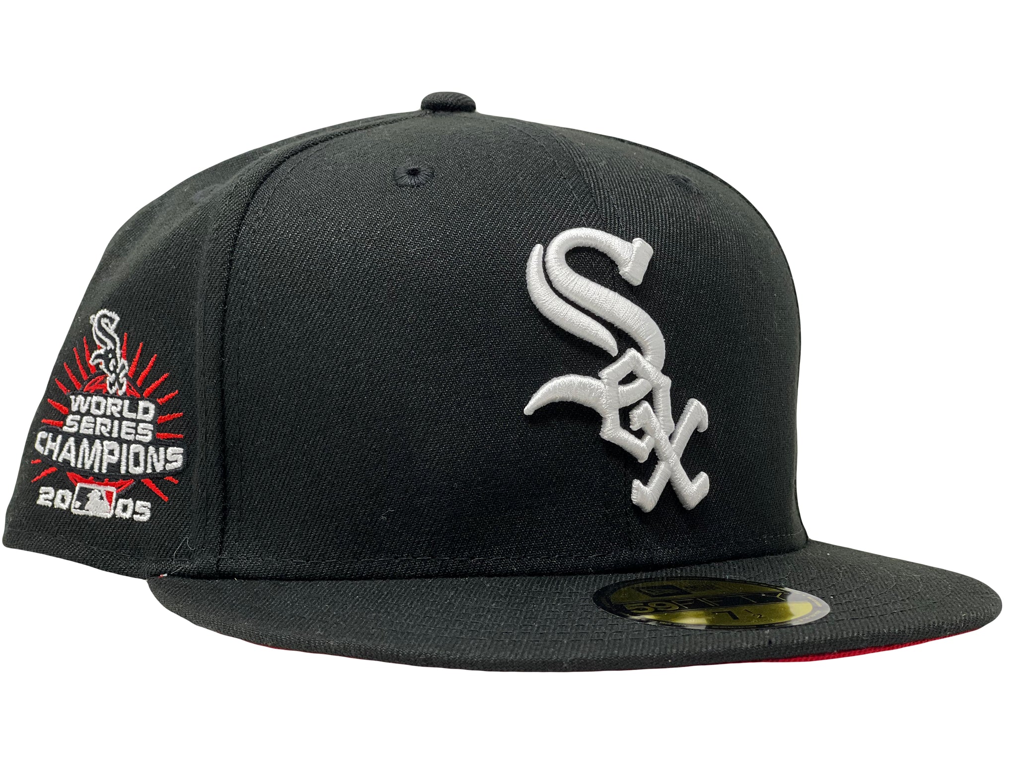 NEW ERA 2005 WS SIDE PATCH CHICAGO WHITE SOX FITTED HAT (BLACK