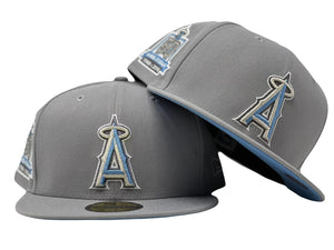 LOS ANGELES ANGELS 50TH ANNIVERSARY LIGHT GRAY ICY BRIM NEW ERA FITTED HAT
