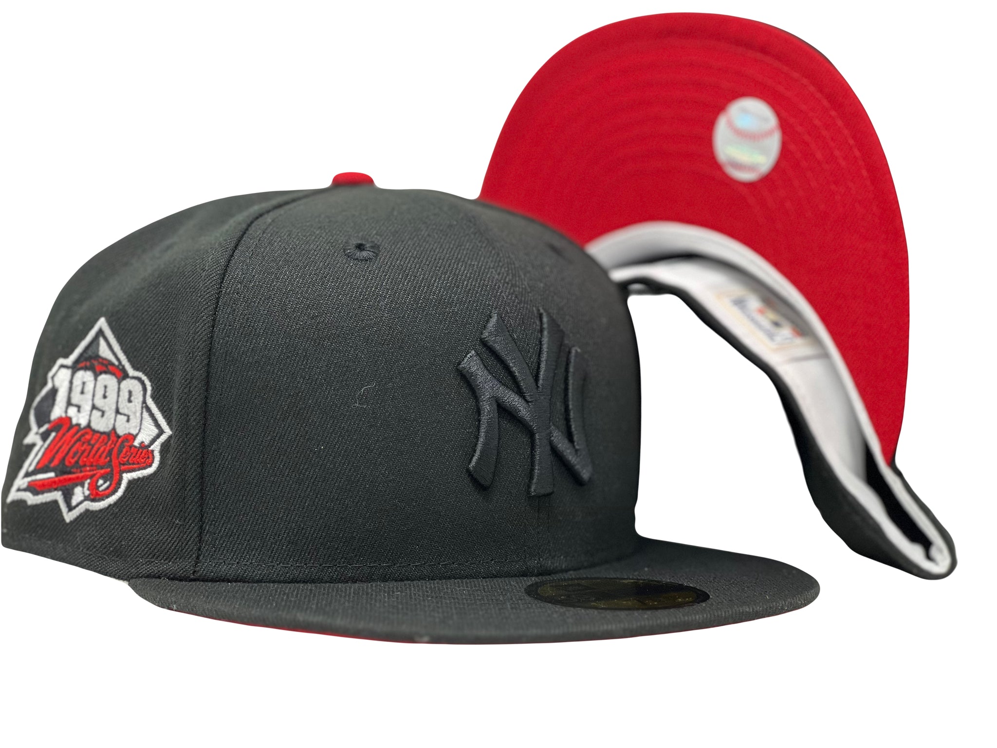 NEW YORK YANKEES 1999 WORLD SERIES WITH HEART BLACK RED BRIM NEW ERA F –  Sports World 165