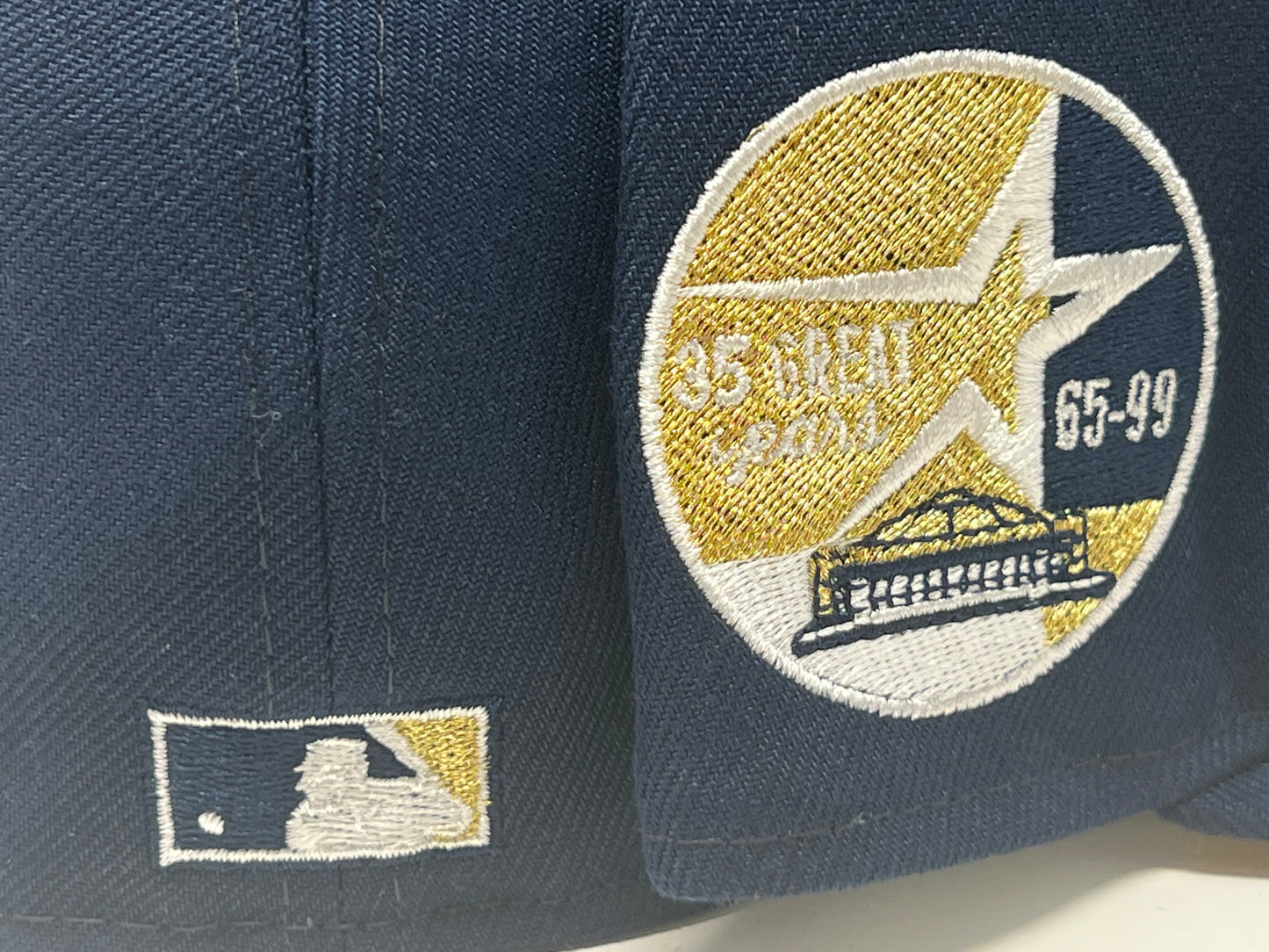 HOUSTON ASTROS 35TH ANNIVERSARY METALLIC GOLD BRIM NEW ERA FITTED HAT
