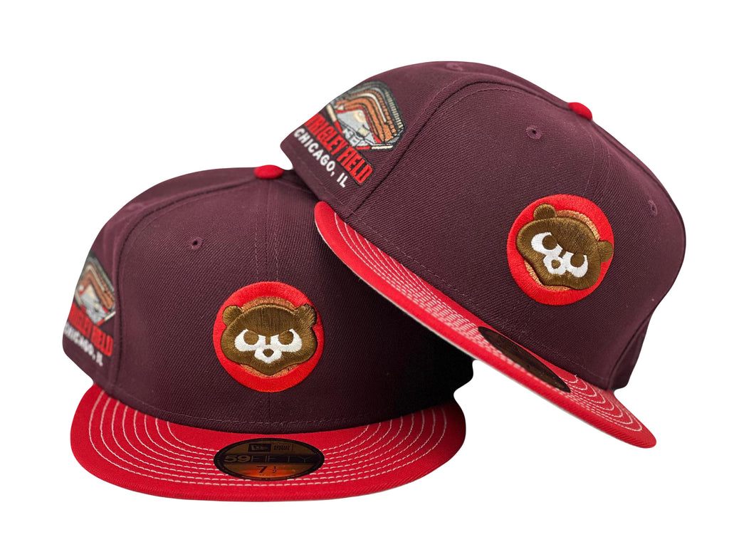 Chicago Cubd Wrigley Field Visor Stitch 59fifty New Era Fitted Hat