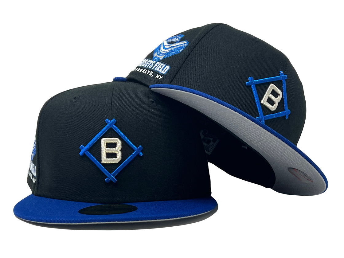 Brooklyn Dodgers Ebbets Field Black/ Royal Gray Brim 59Fifty New Era Fitted Hat