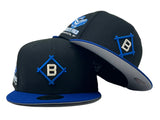 BROOKLYN DODGERS EBBETS FIELD BLACK/ ROYAL GRAY BRIM 59 FIFTY NEW ERA FITTED HAT