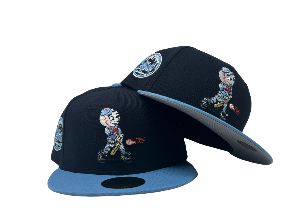 New York Mets Swinging Mr. Mets Man New Era Fitted Hat