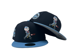 New York Mets Swinging Mr. Mets Man New Era Fitted Hat