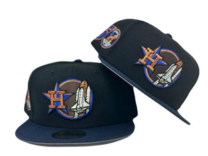  Black Houston Astros Apollo Navy Blue New Era Custom Fitted Hat