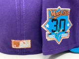 Deep Purple Florida Marlins Blue Jewel Visor New Era Fitted Hat