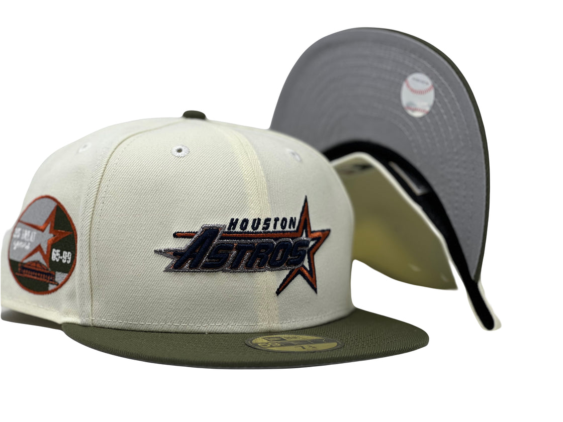 HOUSTON ASTROS 35TH ANNIVERSARY CHROME/ OLIVE NEW ERA FITTED HAT