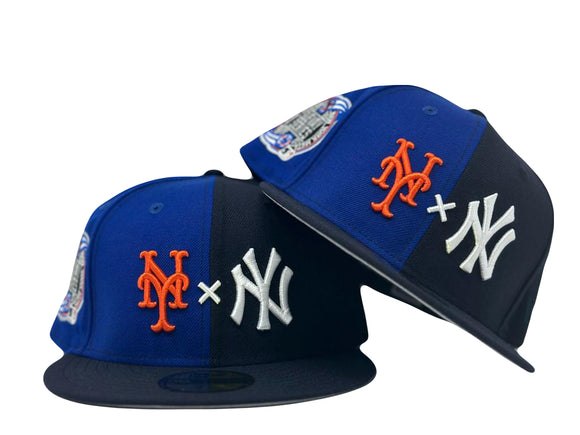 NEW YORK YANKEES * METS SUBWAY SERIES GRAY BRIM NEW ERA FITTED HAT