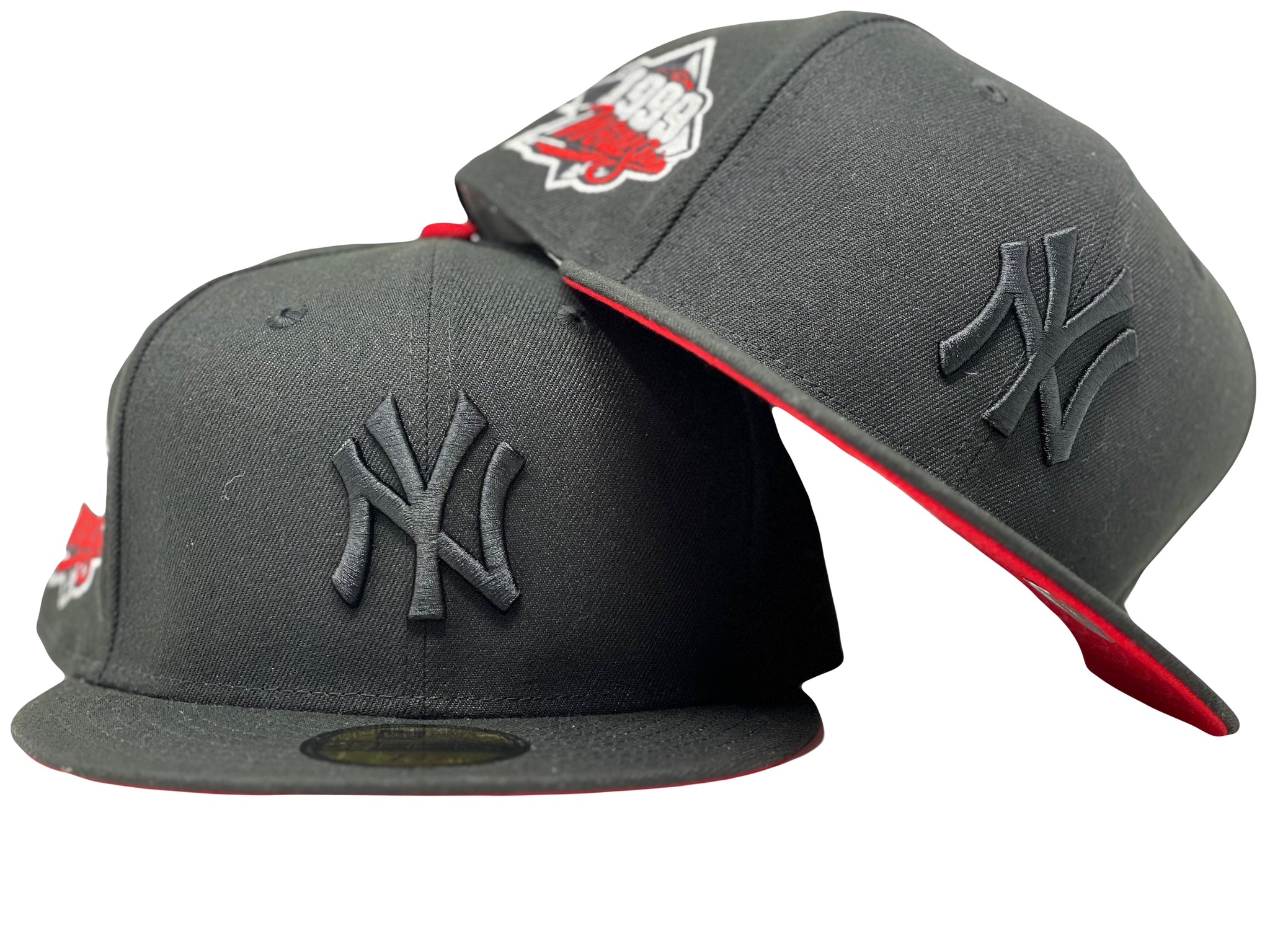 New York Yankees New Era 1999 World Series Red Undervisor 59FIFTY Fitted Hat  - Gray/Black