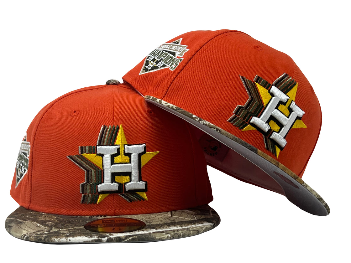 Houston Astros 2022 World Series Champions Orange/Real Tree Visor New Era Fitted Hat