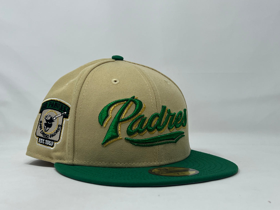 San Diego Padres Vegas Gold Kelly Green Visor New Era Fitted Hat