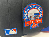 NEW YORK METS 1964-2003 SHEA STADIUM BLACK/ ROYAL  ORANGE BRIM NEW ERA FITTED HAT