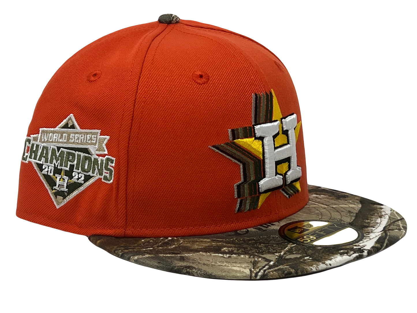 Houston Astros 2022 World Series Champions Orange/Real Tree Visor New Era Fitted Hat