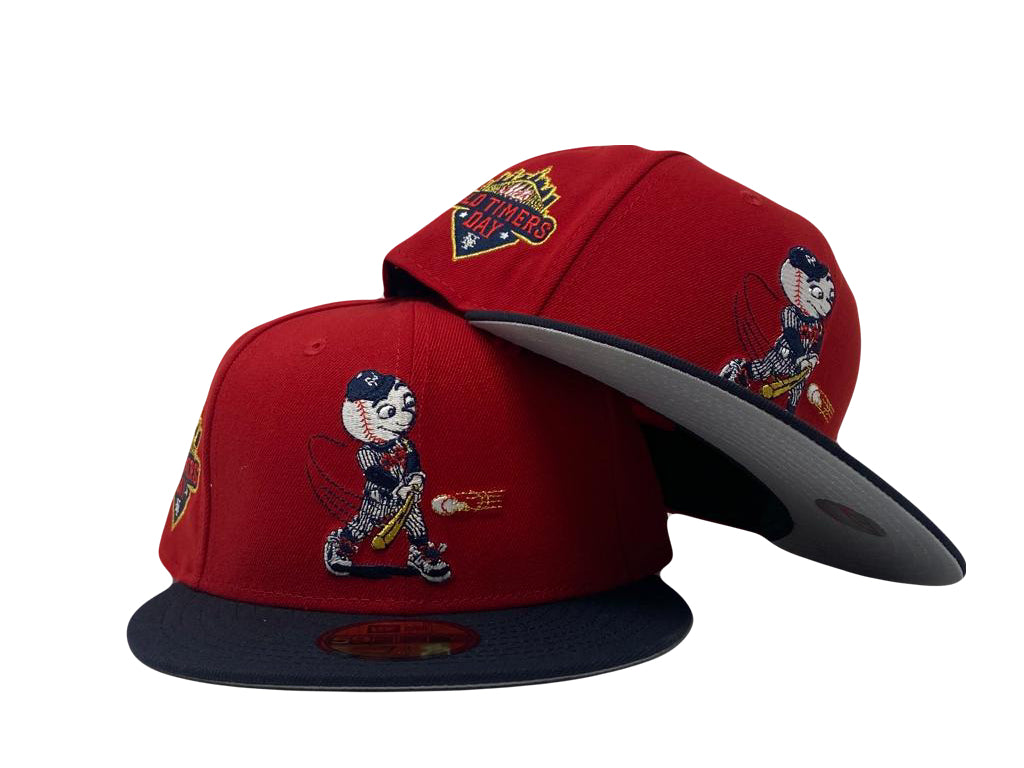 Red NY Mets Swinging Mr. Mets Man New Era Custom Fitted Hat
