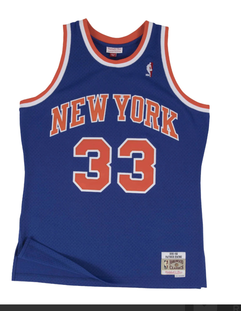 New York Knicks Road 1991-92 Patrick Ewing Mitchell and Ness Swingman jersey
