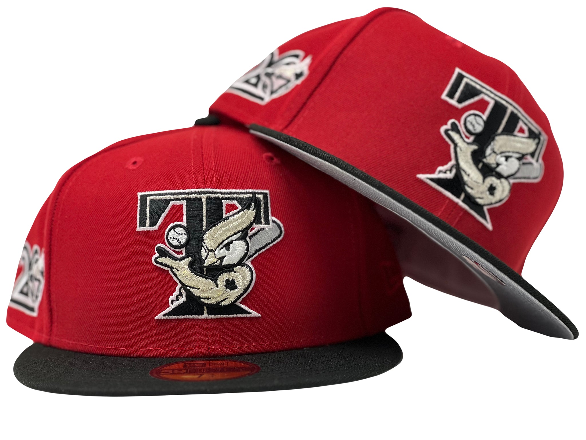 Toronto Blue Jays New Era 20th Anniversary Red Undervisor 59FIFTY Fitted Hat  - Gray/Black